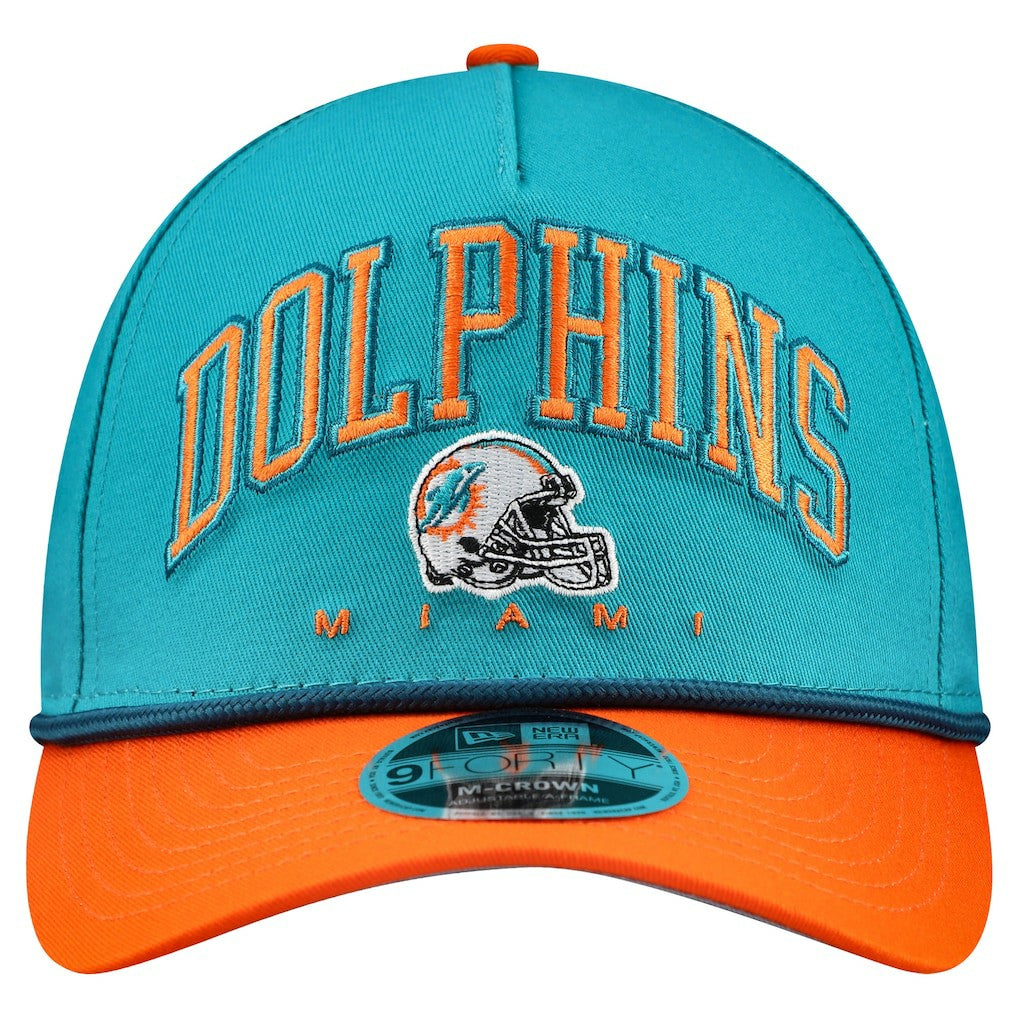Miami Dolphins New Era Arch COOLERA 9FORTY A-Frame M-Crown Adjustable Hat