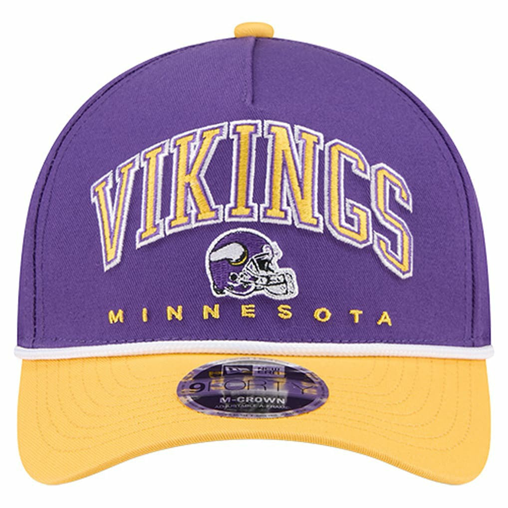 Minnesota Vikings New Era Arch COOLERA 9FORTY A-Frame M-Crown Adjustable Hat