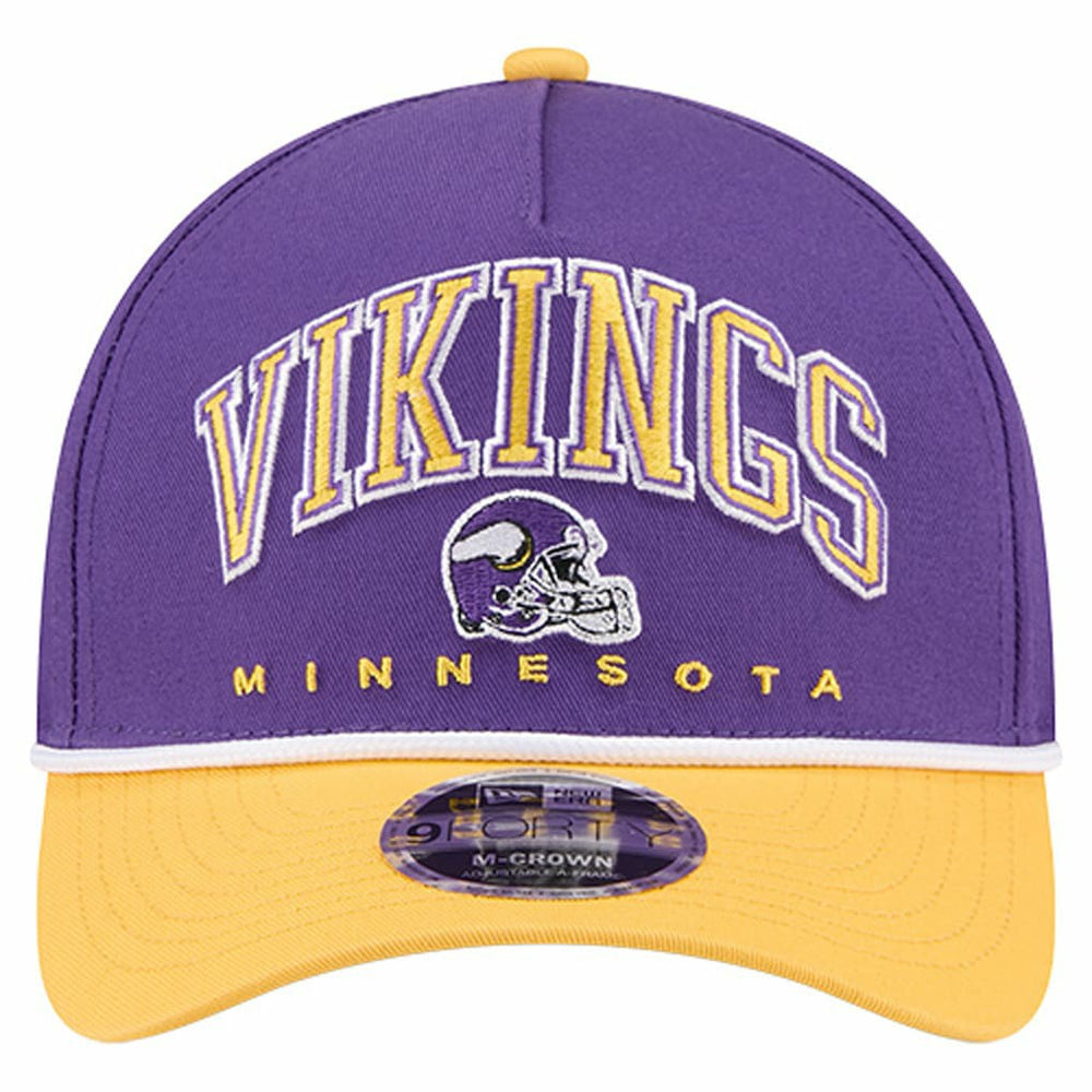 Minnesota Vikings New Era Arch COOLERA 9FORTY A-Frame M-Crown Adjustable Hat