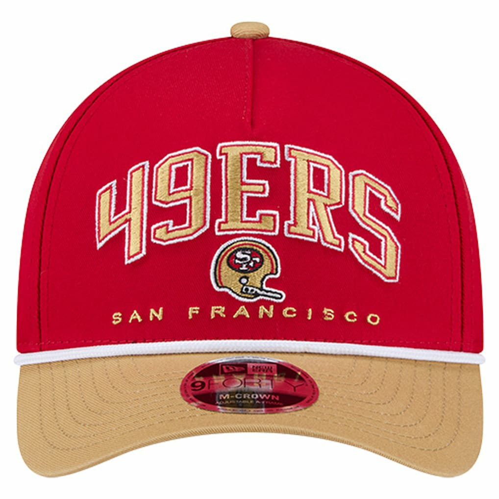 San Francisco 49ers New Era Throwback Arch COOLERA 9FORTY A-Frame M-Crown Adjustable Hat