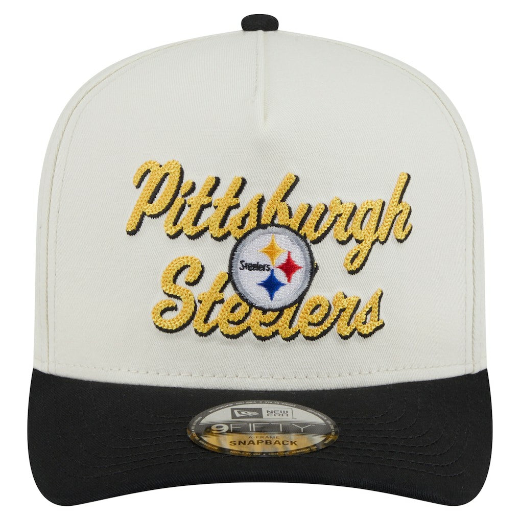 Pittsburgh Steelers New Era Chainstitch A-Frame 9FIFTY Adjustable Hat