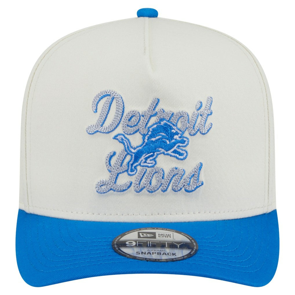 Detroit Lions New Era Chainstitch A-Frame 9FIFTY Adjustable Hat