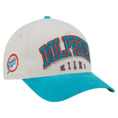 Miami Dolphins New Era Throwback Two-Tone Sided Corduroy 9FORTY A-Frame Adjustable Hat