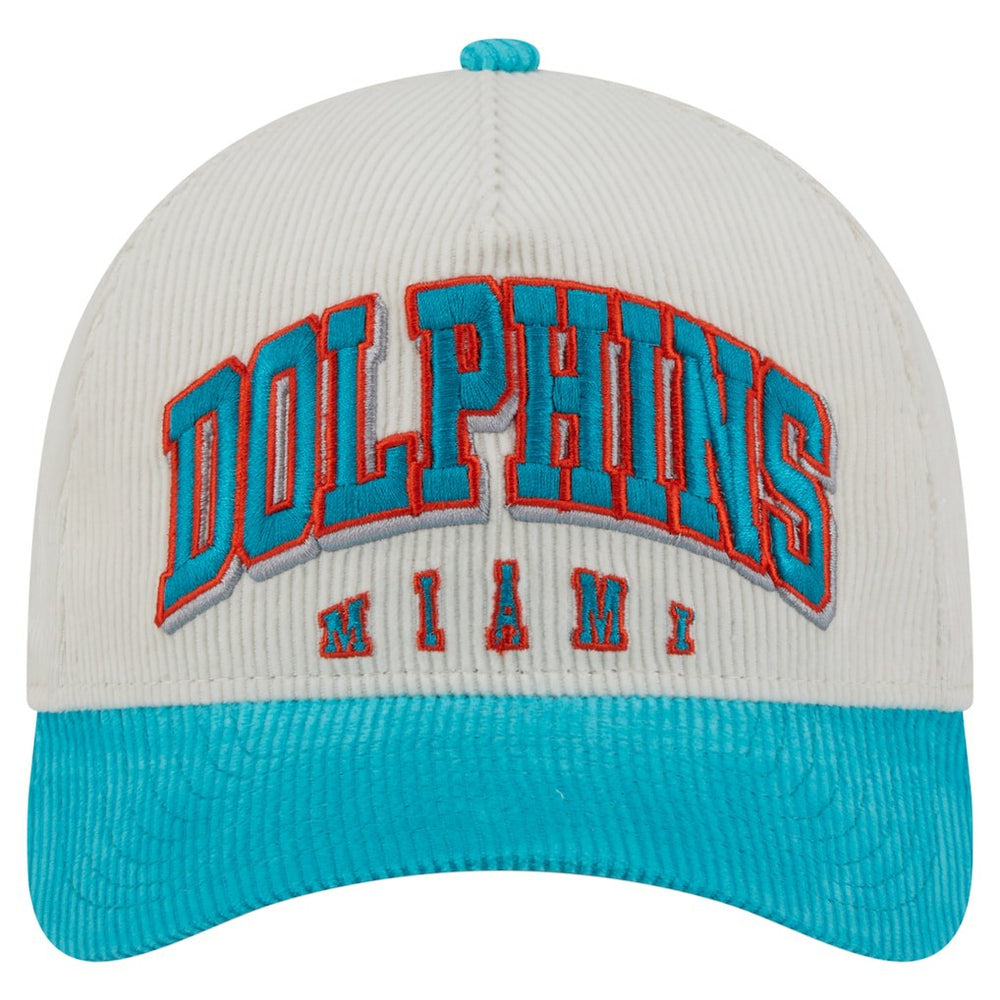 Miami Dolphins New Era Throwback Two-Tone Sided Corduroy 9FORTY A-Frame Adjustable Hat
