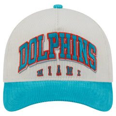 Miami Dolphins New Era Throwback Two-Tone Sided Corduroy 9FORTY A-Frame Adjustable Hat