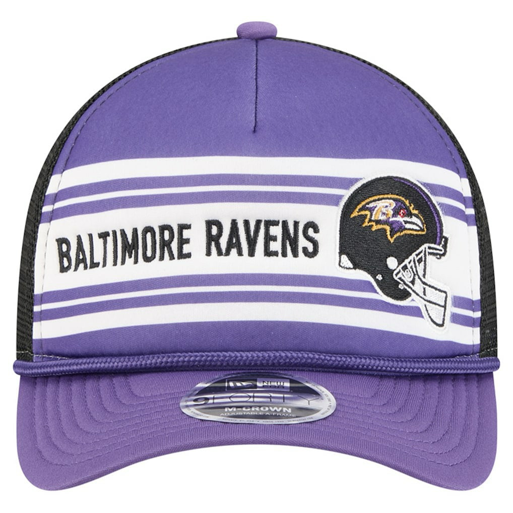 Baltimore Ravens New Era Linear A-Frame 9FORTY Adjustable Hat