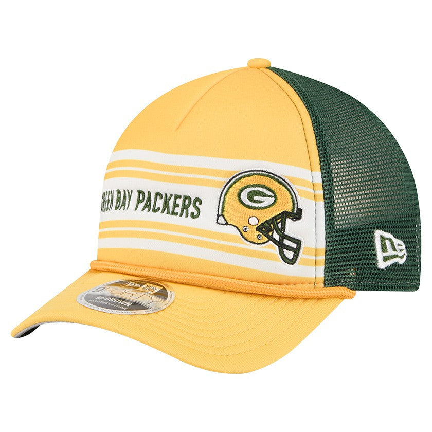 Green Bay Packers New Era Linear A-Frame 9FORTY Adjustable Hat