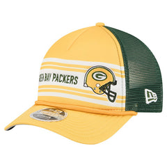 Green Bay Packers New Era Linear A-Frame 9FORTY Adjustable Hat