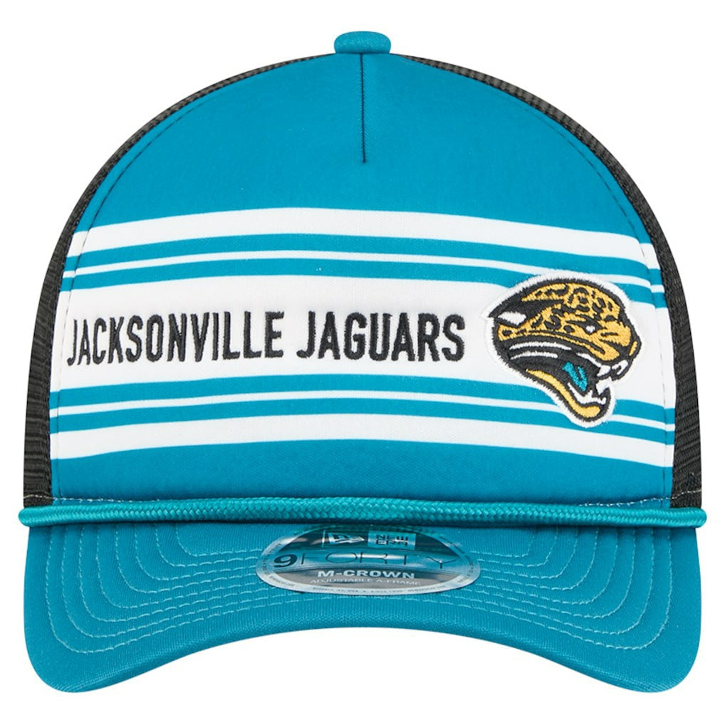 Jacksonville Jaguars New Era Throwback Linear A-Frame 9FORTY Adjustable Hat