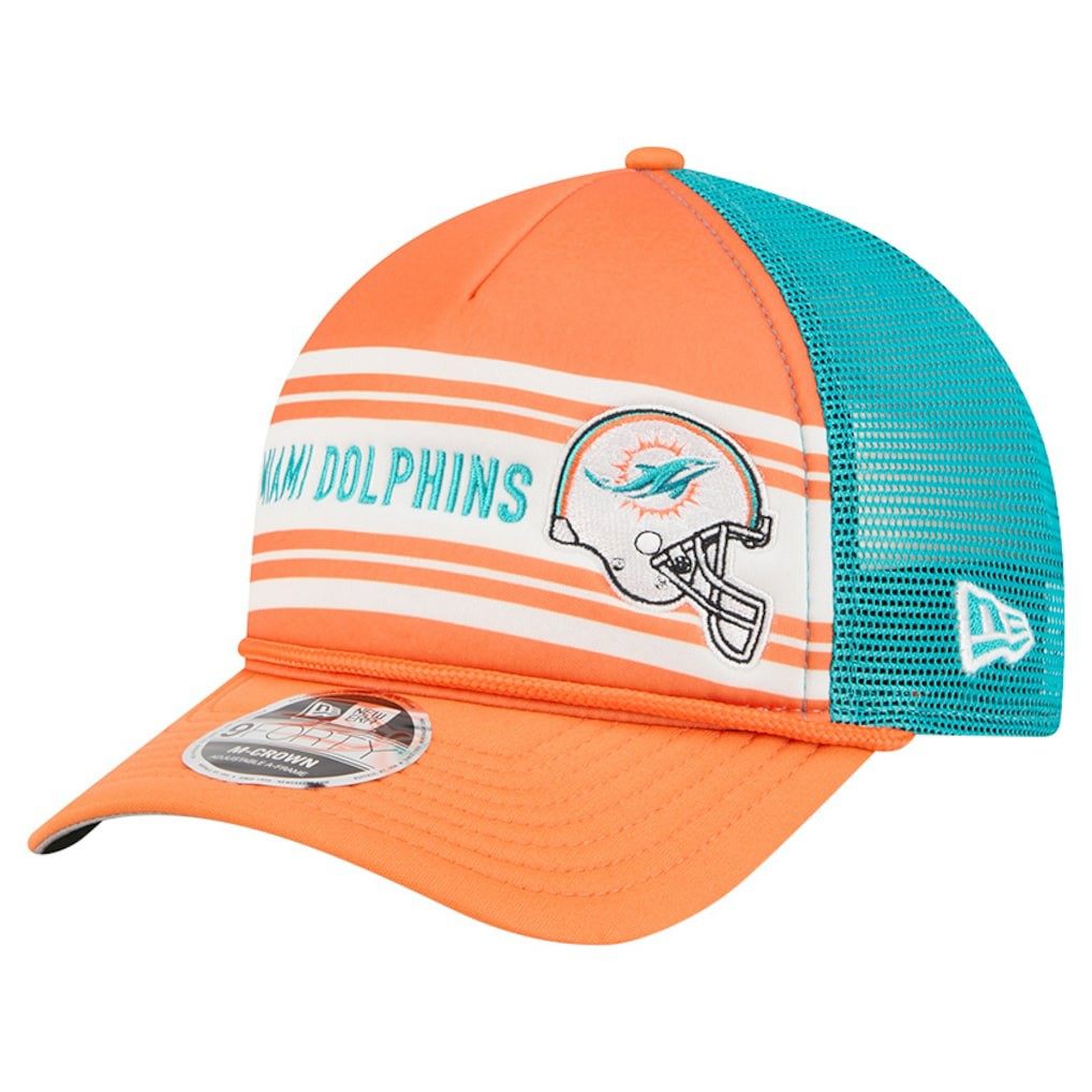 Miami Dolphins New Era Linear A-Frame 9FORTY Adjustable Hat