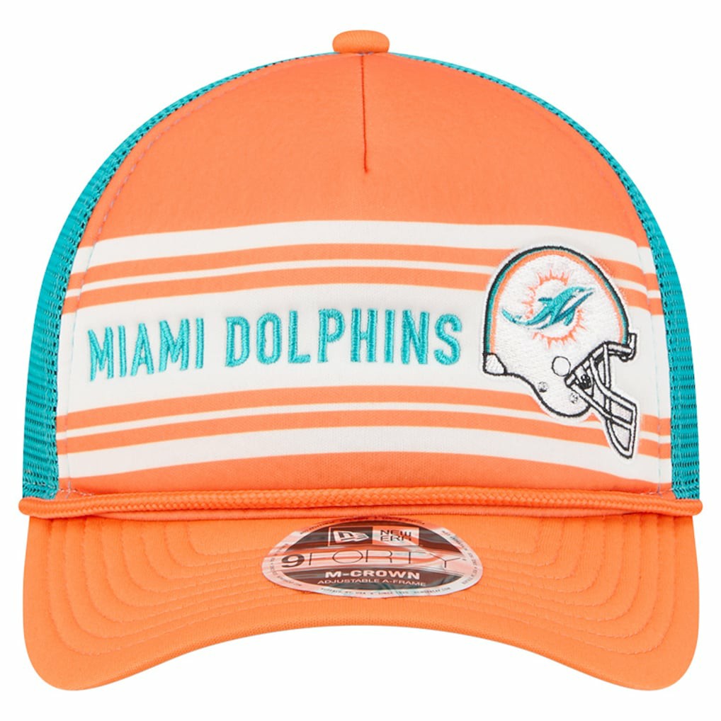 Miami Dolphins New Era Linear A-Frame 9FORTY Adjustable Hat