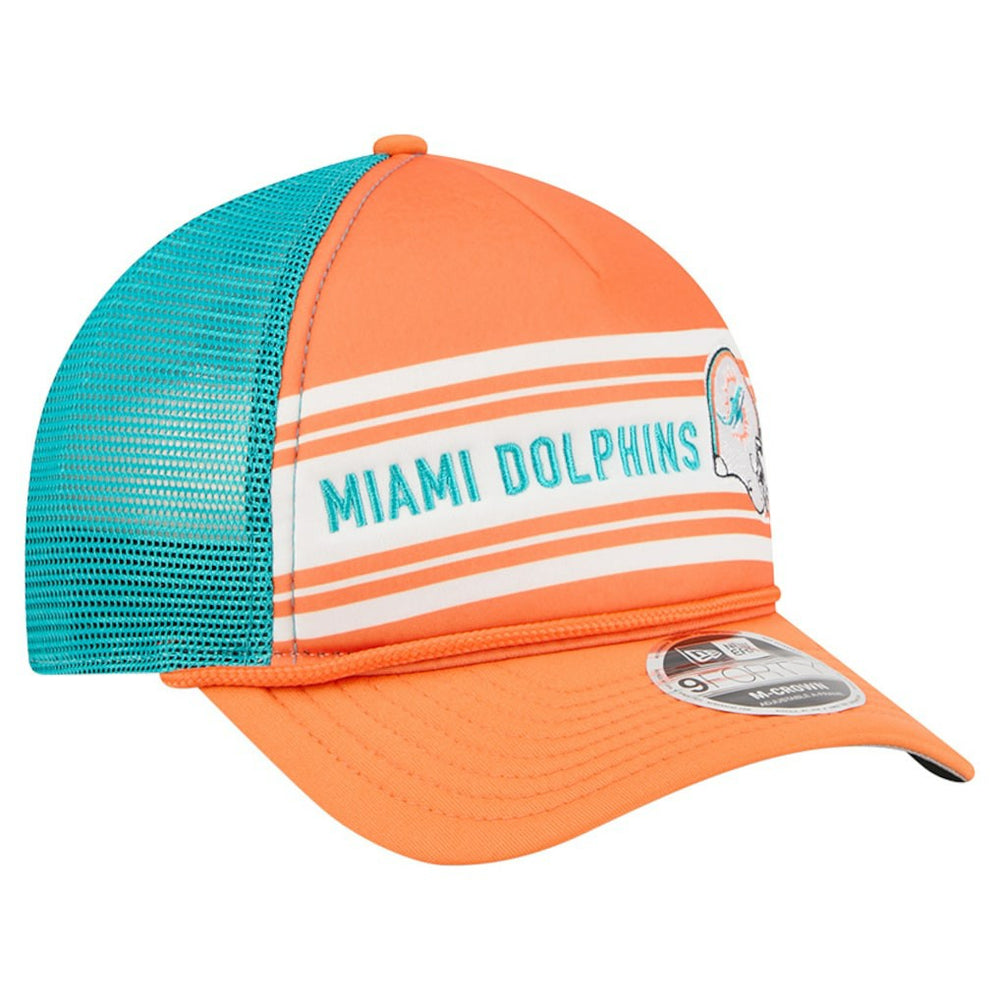 Miami Dolphins New Era Linear A-Frame 9FORTY Adjustable Hat