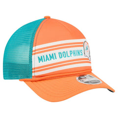 Miami Dolphins New Era Linear A-Frame 9FORTY Adjustable Hat