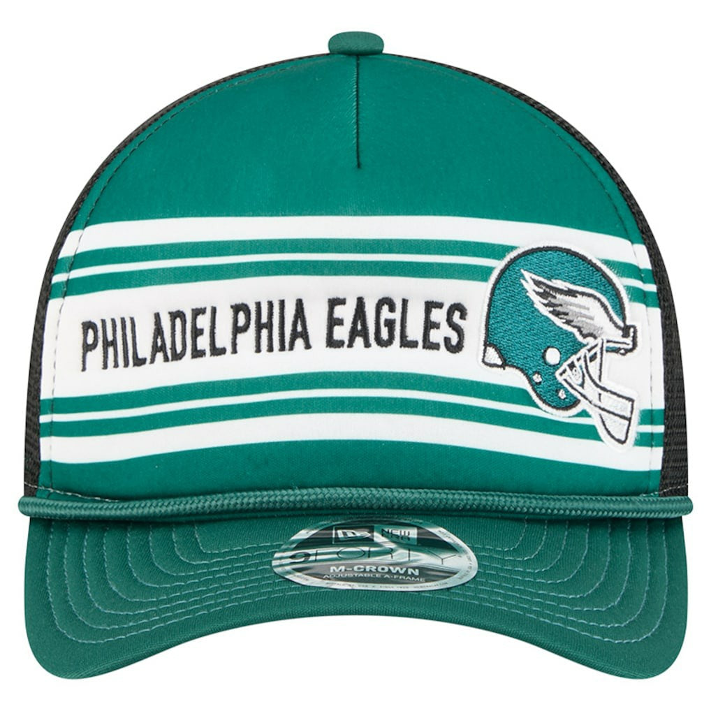 Philadelphia Eagles New Era Linear A-Frame 9FORTY Adjustable Hat