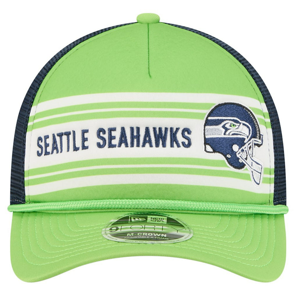 Seattle Seahawks New Era Linear A-Frame 9FORTY Adjustable Hat