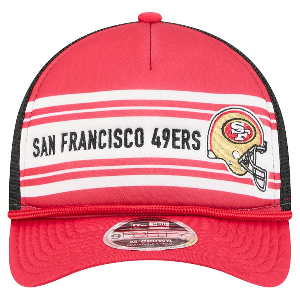 San Francisco 49ers New Era Linear A-Frame 9FORTY Adjustable Hat