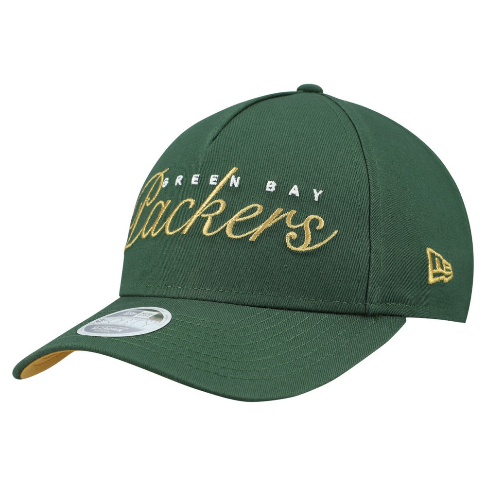 Green Bay Packers New Era Women's Metallic 9FORTY M-Crown A-Frame Adjustable Hat