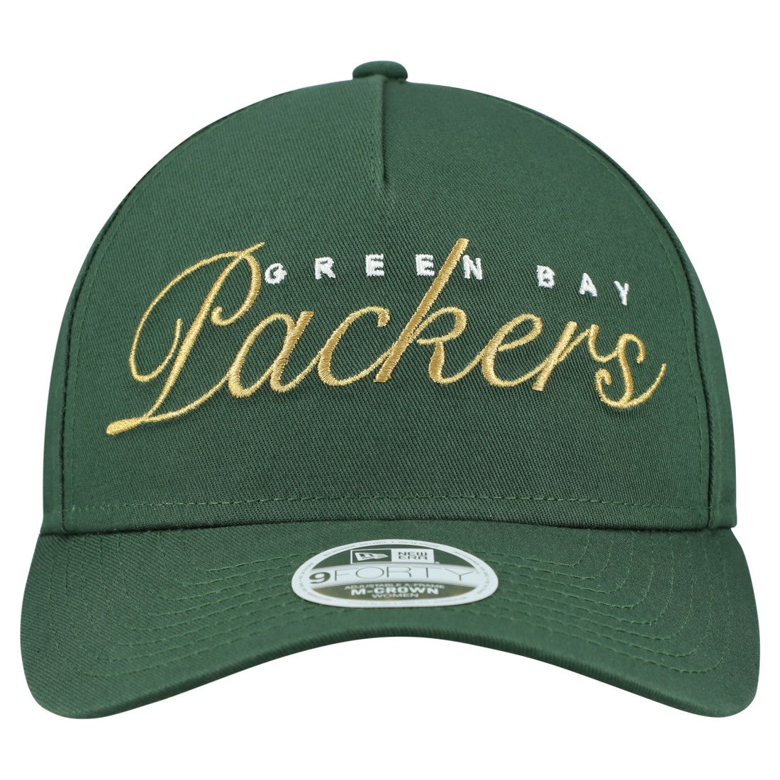 Green Bay Packers New Era Women's Metallic 9FORTY M-Crown A-Frame Adjustable Hat