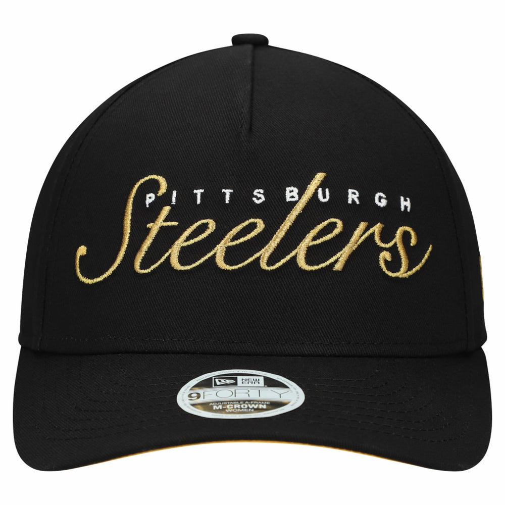 Pittsburgh Steelers New Era Women's Metallic 9FORTY M-Crown A-Frame Adjustable Hat