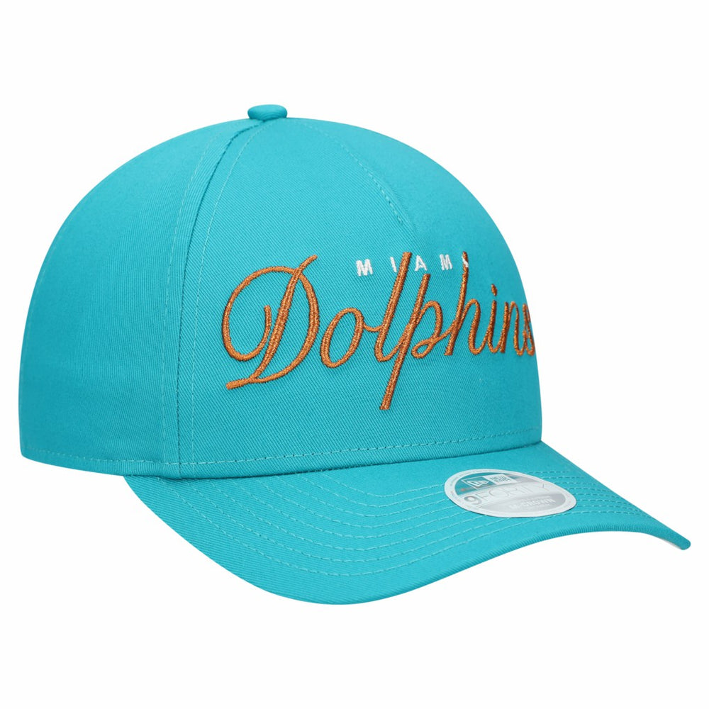 Miami Dolphins New Era Women's Metallic 9FORTY M-Crown A-Frame Adjustable Hat