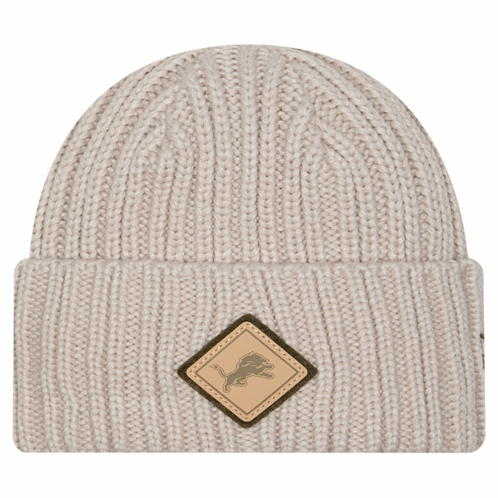 Detroit Lions New Era Logo Applique Cuffed Knit Hat