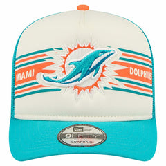 Miami Dolphins New Era Banner A-Frame 9FIFTY Trucker Snapback Hat