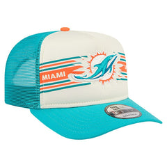 Miami Dolphins New Era Banner A-Frame 9FIFTY Trucker Snapback Hat