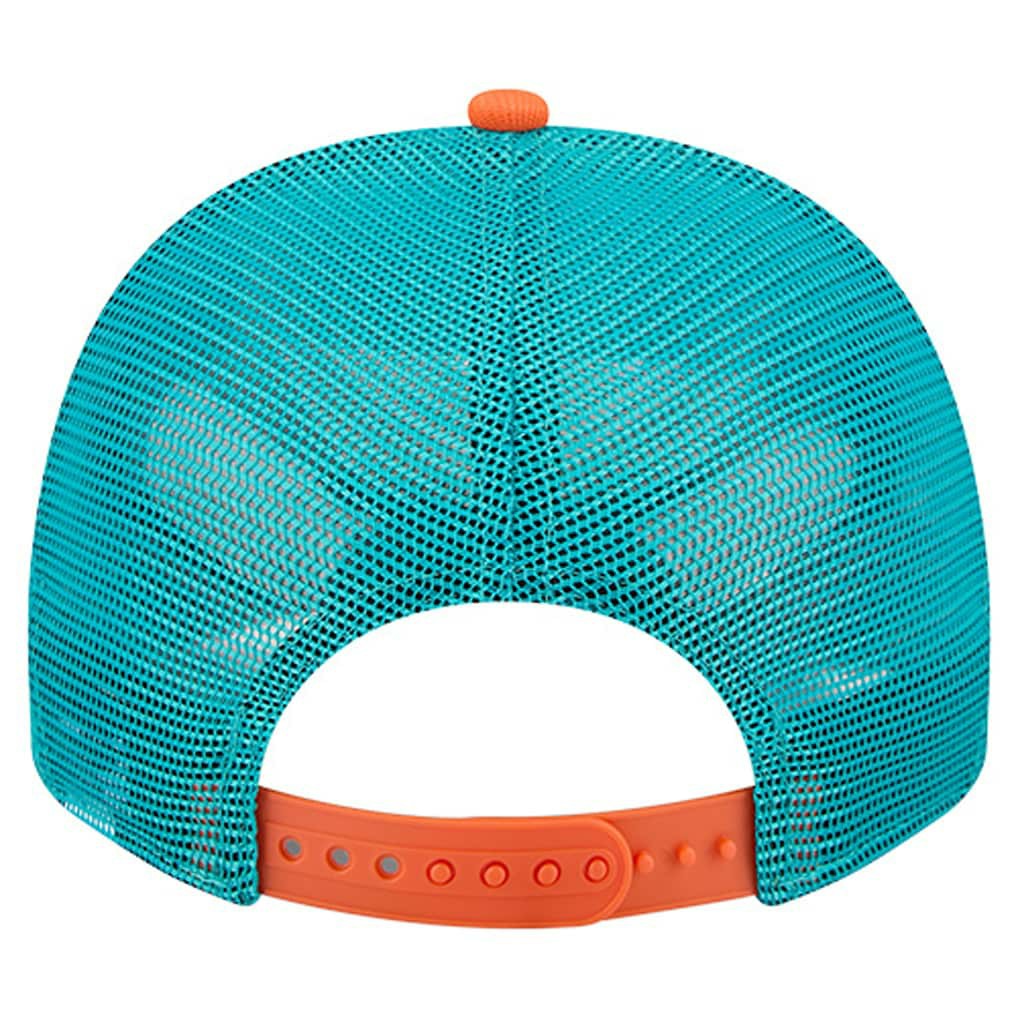 Miami Dolphins New Era Banner A-Frame 9FIFTY Trucker Snapback Hat