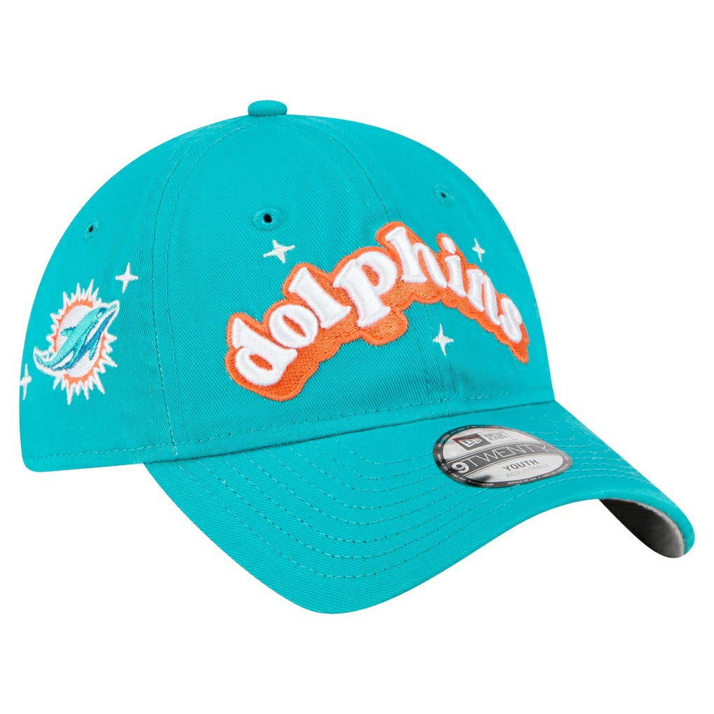 Miami Dolphins New Era Girls Youth Cheer 9TWENTY Adjustable Hat