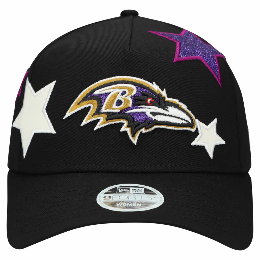 Baltimore Ravens New Era Women's Stardom A-Frame 9FORTY Adjustable Hat