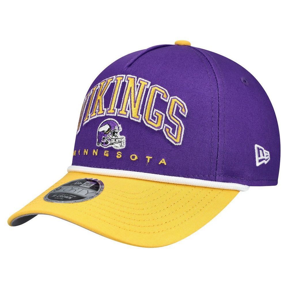 Minnesota Vikings New Era Youth Arch COOLERA 9FORTY A-Frame Adjustable Hat