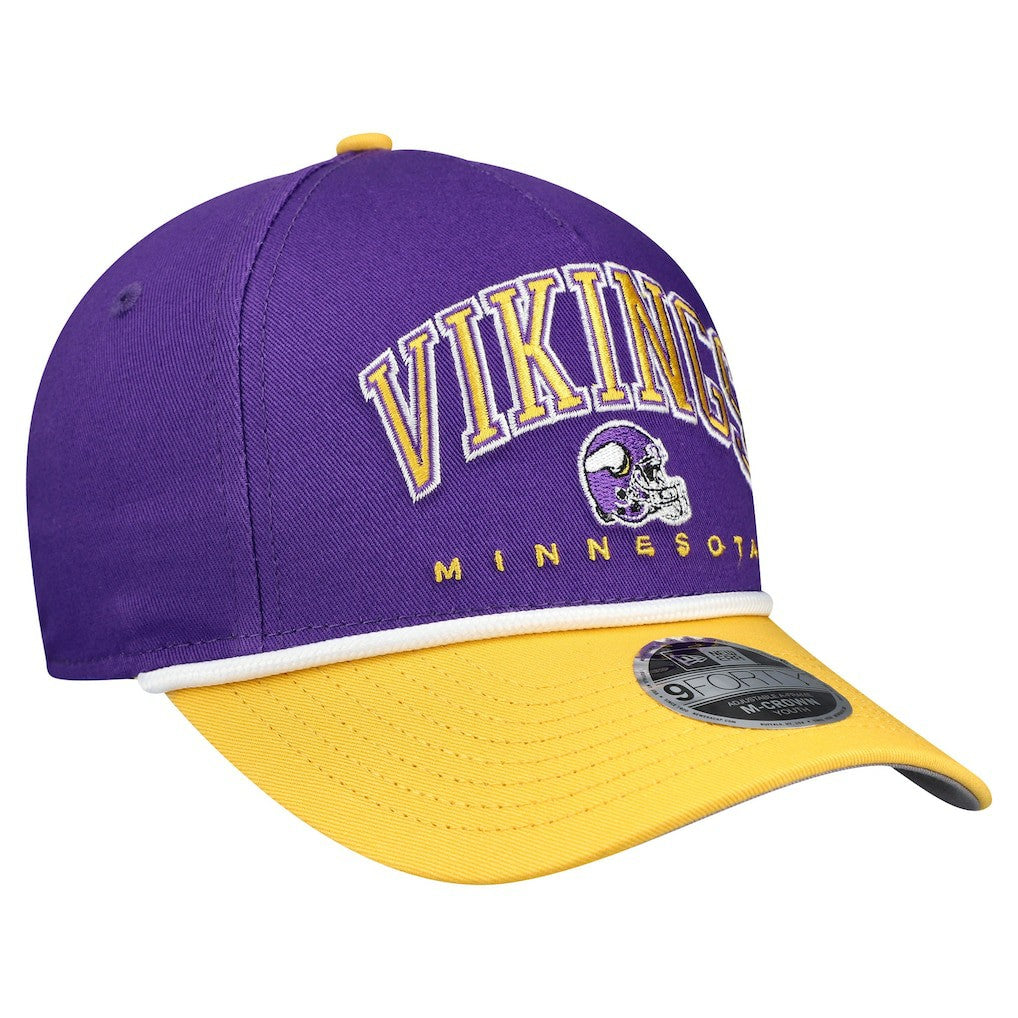 Minnesota Vikings New Era Youth Arch COOLERA 9FORTY A-Frame Adjustable Hat