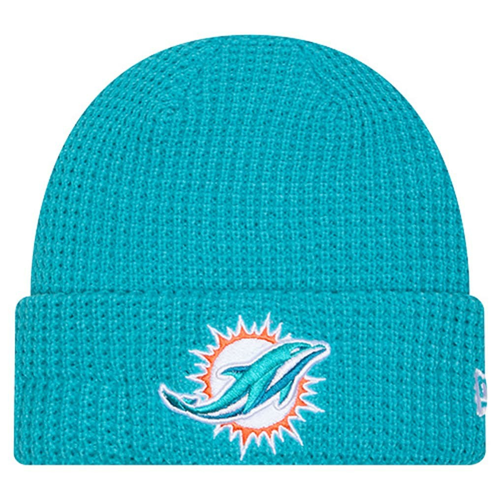 Miami Dolphins New Era Youth Waffle Cuffed Knit Hat