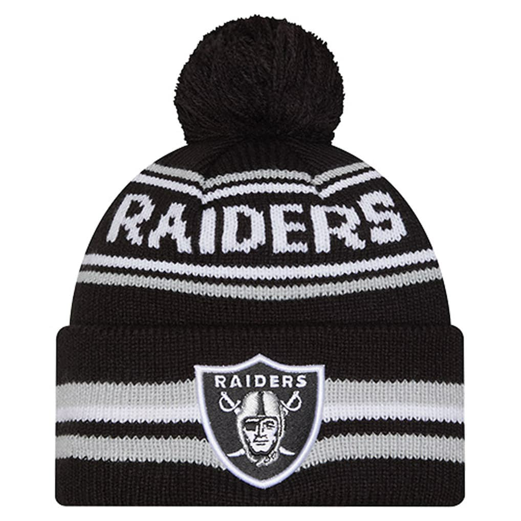 Las Vegas Raiders New Era Youth Classic Cuffed Knit Hat with Pom