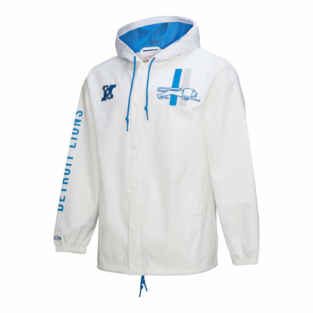 Detroit Lions Mitchell & Ness Vintage Logo Coaches Full-Snap Hoodie Jacket