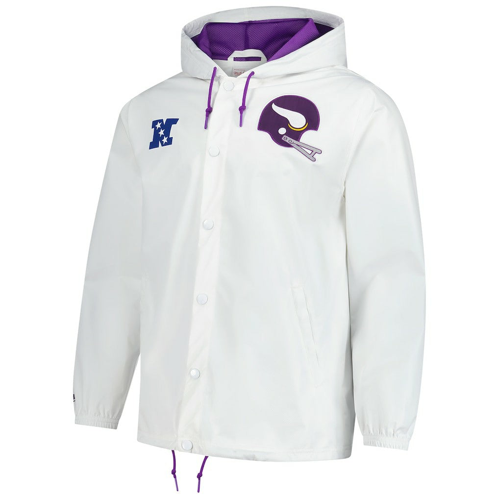 Minnesota Vikings Mitchell & Ness Vintage Logo Coaches Full-Snap Hoodie Jacket
