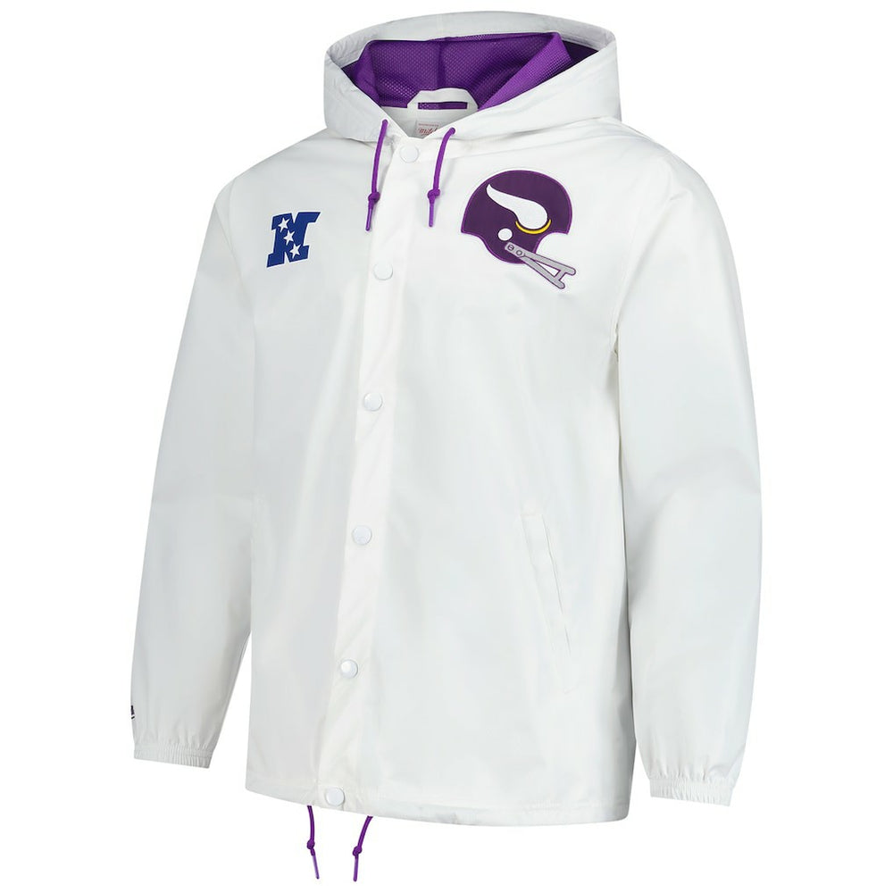 Minnesota Vikings Mitchell & Ness Vintage Logo Coaches Full-Snap Hoodie Jacket