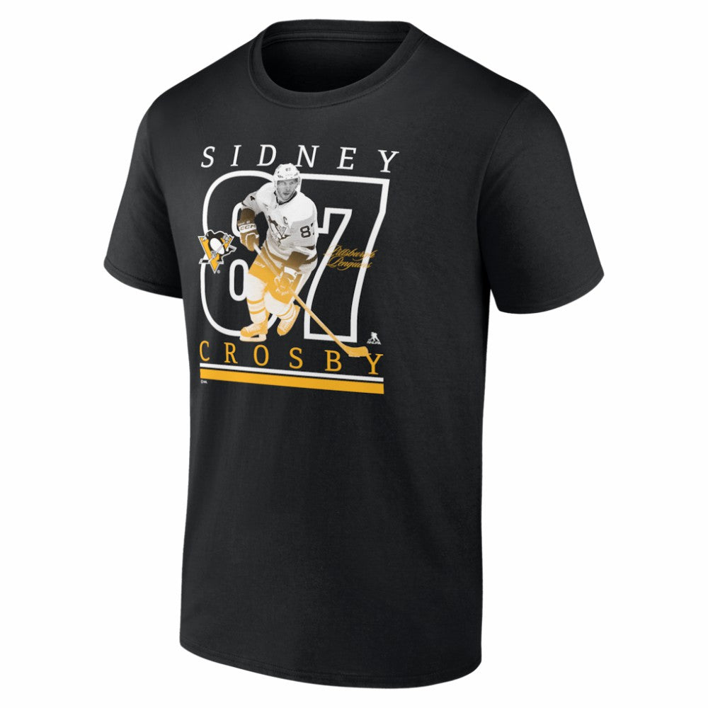 Sidney Crosby Pittsburgh Penguins Fanatics Authentic Stack Name & Number T-Shirt For Sale