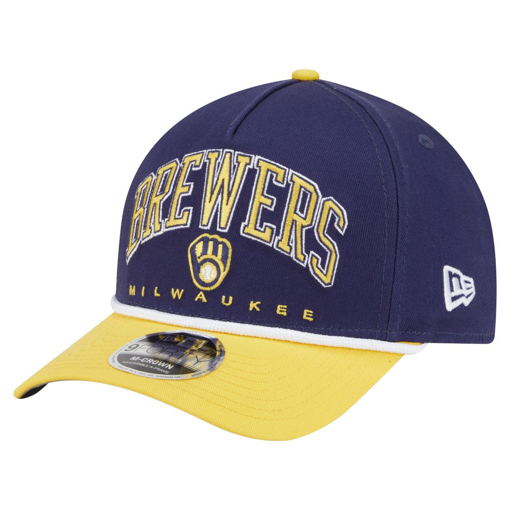 Milwaukee Brewers New Era Arch 9FORTY A-Frame M-Crown Adjustable Hat | MLB Discount