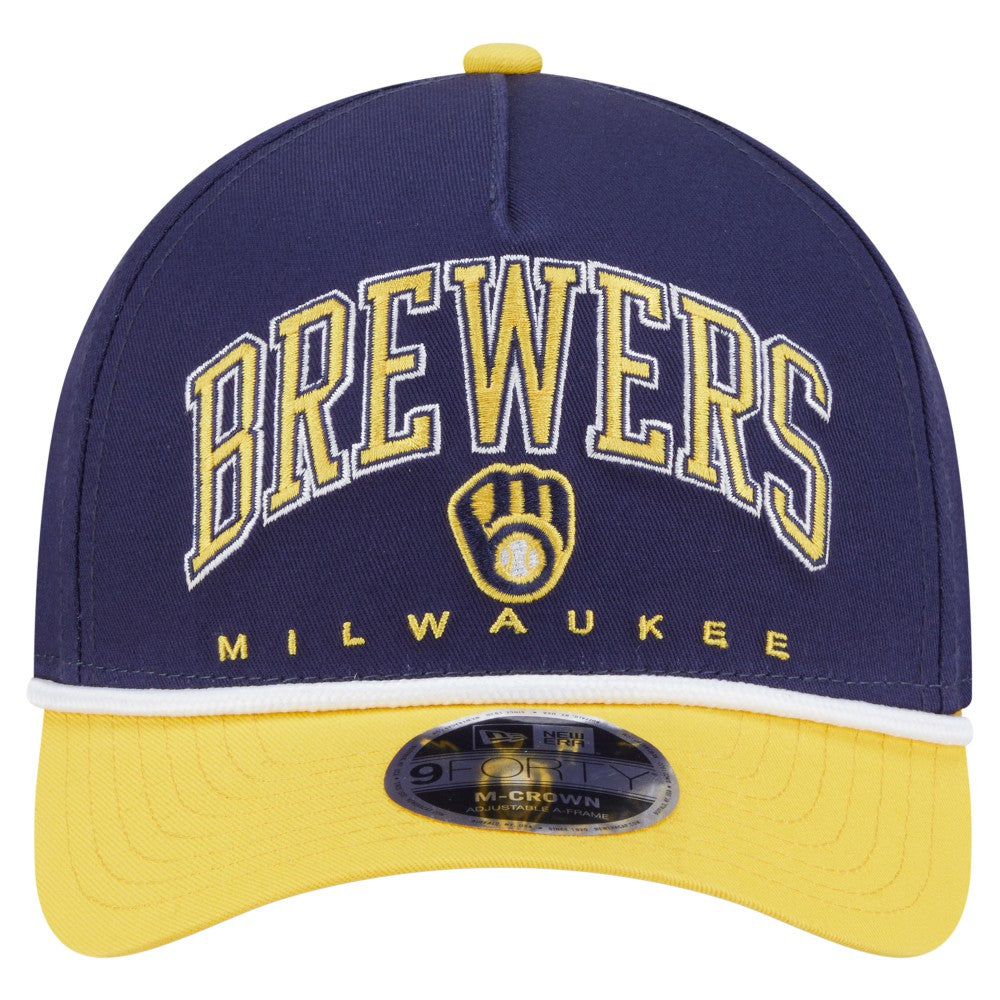 Milwaukee Brewers New Era Arch 9FORTY A-Frame M-Crown Adjustable Hat | MLB Discount