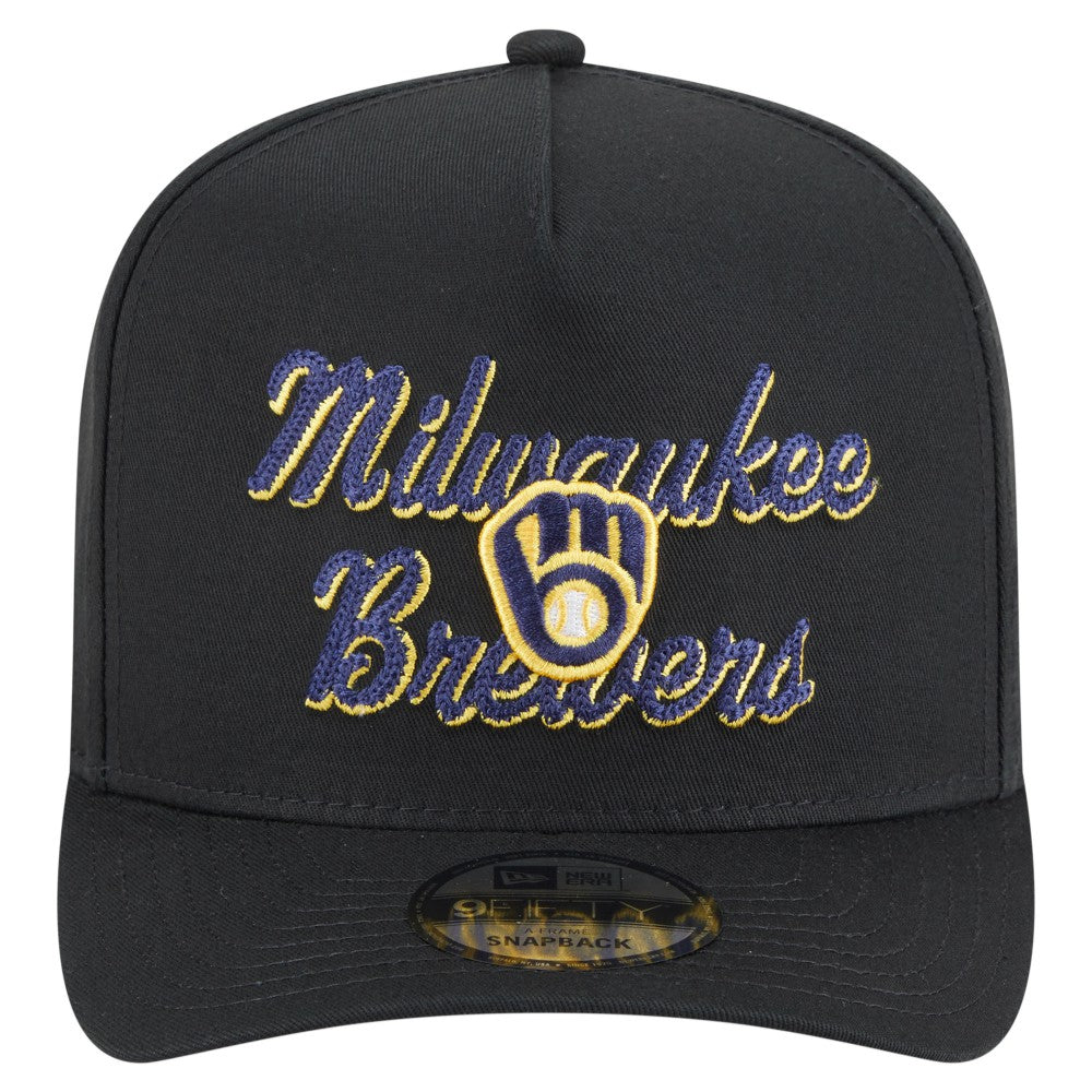 Milwaukee Brewers New Era Chainstitch 9FIFTY A-Frame Snapback Hat | MLB For sale