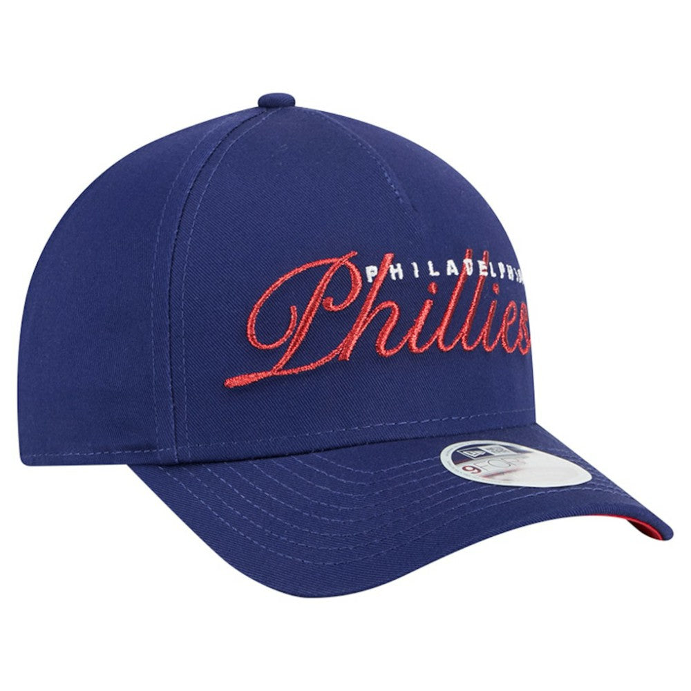 Philadelphia Phillies New Era Women's Metallic A-Frame 9FORTY Adjustable Hat | MLB Outlet