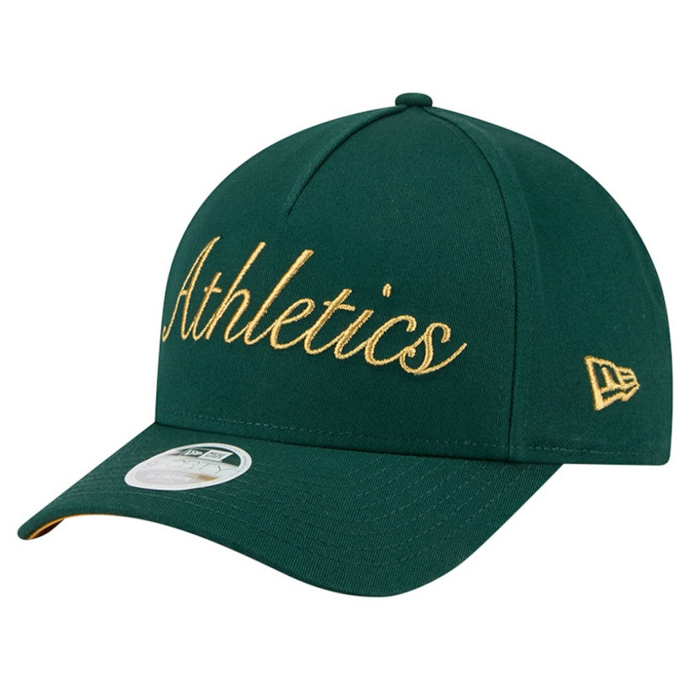 Athletics New Era Women's Metallic A-Frame 9FORTY Adjustable Hat | MLB US