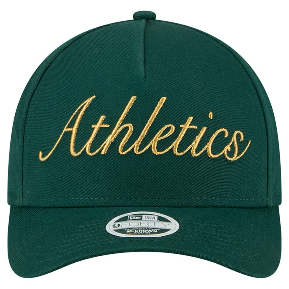 Athletics New Era Women's Metallic A-Frame 9FORTY Adjustable Hat | MLB US