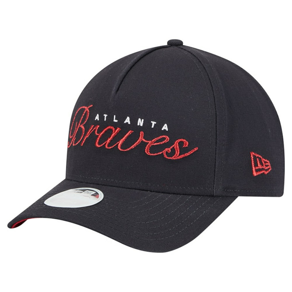 Atlanta Braves New Era Women's Metallic A-Frame 9FORTY Adjustable Hat | MLB Shop