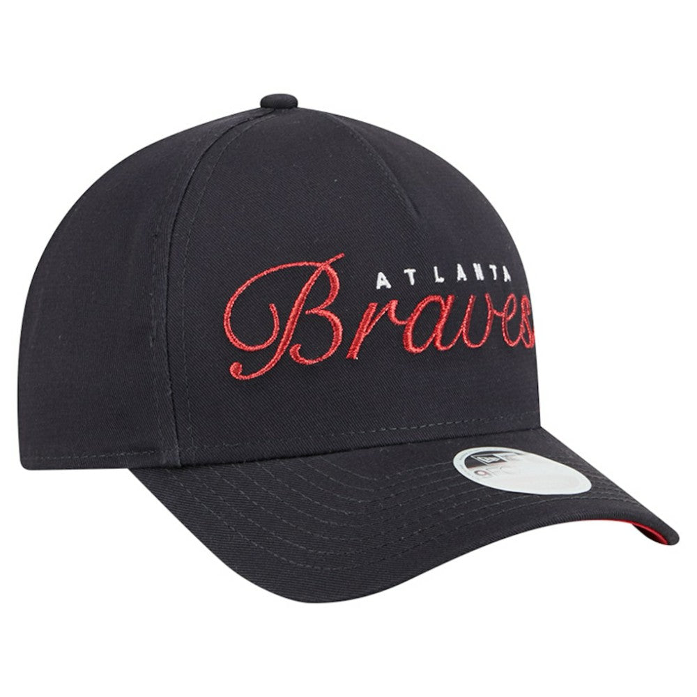Atlanta Braves New Era Women's Metallic A-Frame 9FORTY Adjustable Hat | MLB Shop