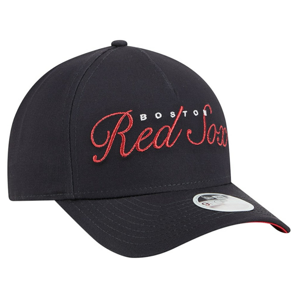 Boston Red Sox New Era Women's Metallic A-Frame 9FORTY Adjustable Hat | MLB New