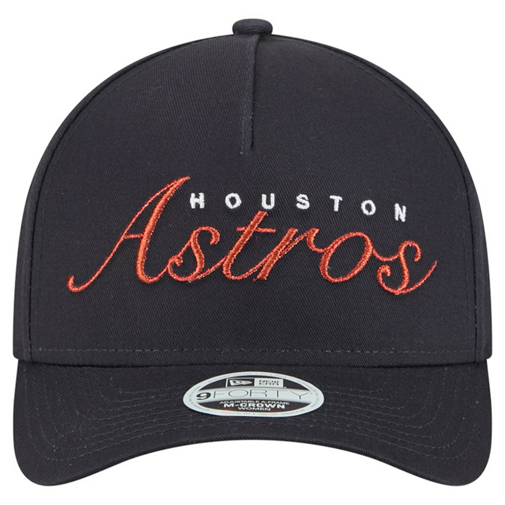 Houston Astros New Era Women's Metallic A-Frame 9FORTY Adjustable Hat | MLB New
