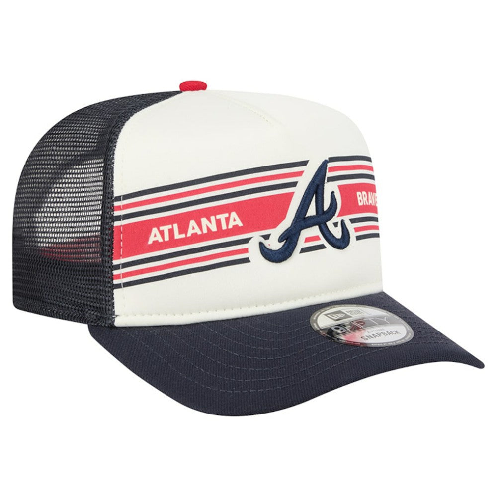 Atlanta Braves New Era Banner A-Frame 9FIFTY Trucker Snapback Hat | MLB For sale