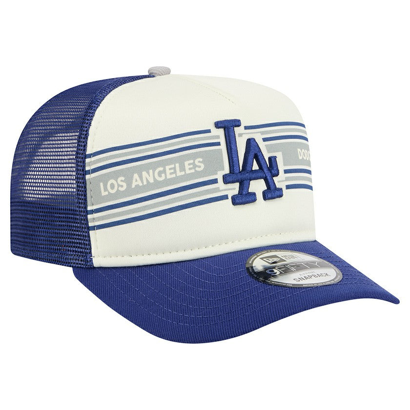 Los Angeles Dodgers New Era Banner A-Frame 9FIFTY Trucker Snapback Hat | MLB For sale